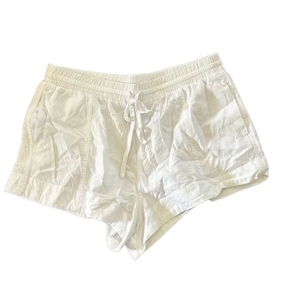 Universal threads linen elastic waist, short size medium